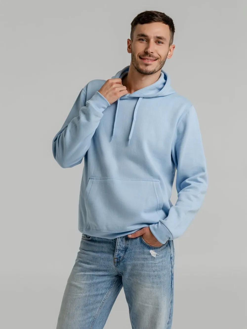 Толстовка с капюшоном Snake II голубая заказать онлайн с вашим дизайном на заказ в Москве и области