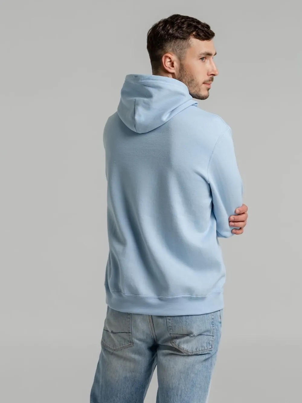 Толстовка с капюшоном Snake II голубая заказать онлайн с вашим дизайном на заказ в Москве и области