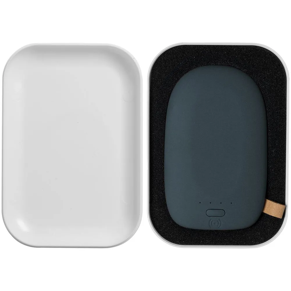 Аккумулятор с беспроводной зарядкой Pebble Wireless 9000 мАч, серо-синий заказать онлайн с вашим дизайном на заказ в Москве и области