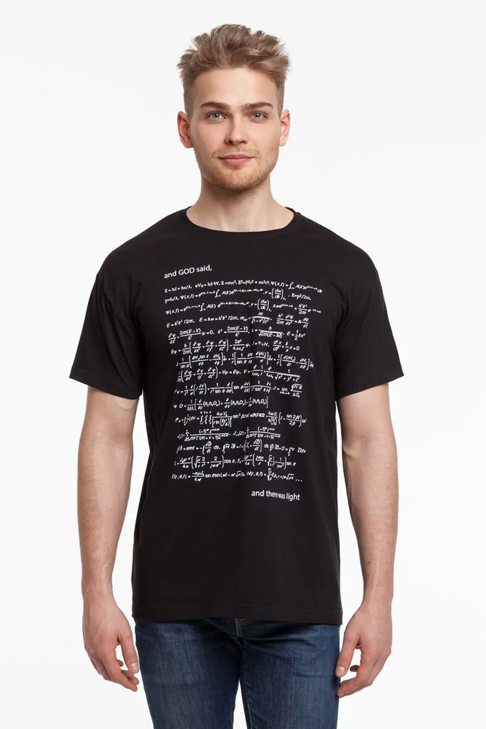 Футболка мужская «Да будет свет», со светящимся принтом, размер M заказать онлайн с вашим дизайном на заказ в Москве и области