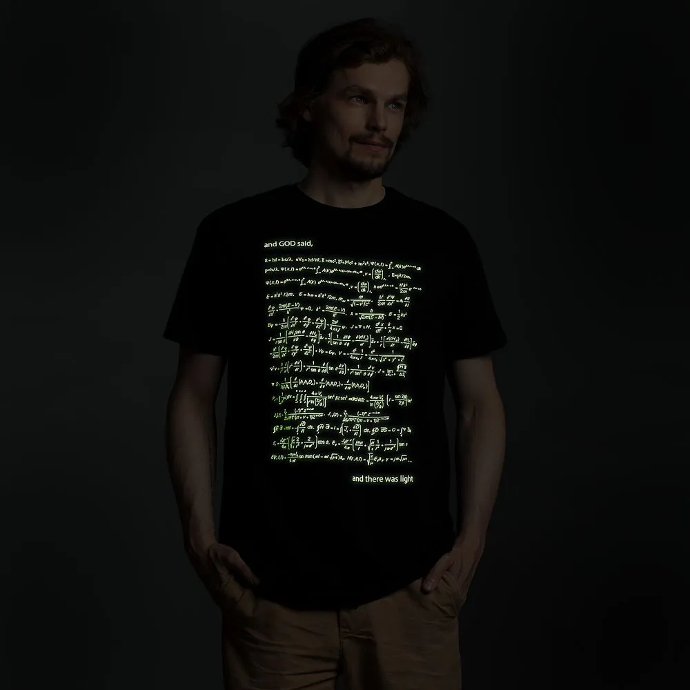 Футболка мужская «Да будет свет», со светящимся принтом, размер M заказать онлайн с вашим дизайном на заказ в Москве и области