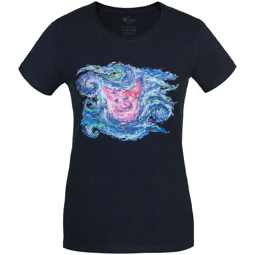 Футболка женская «Ван-Пиг», синий, размер M заказать онлайн с вашим дизайном на заказ в Москве и области