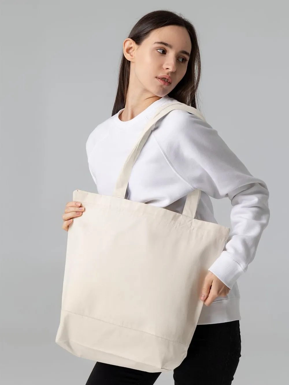 Холщовая сумка Shopaholic, неокрашенная заказать онлайн с вашим дизайном на заказ в Москве и области