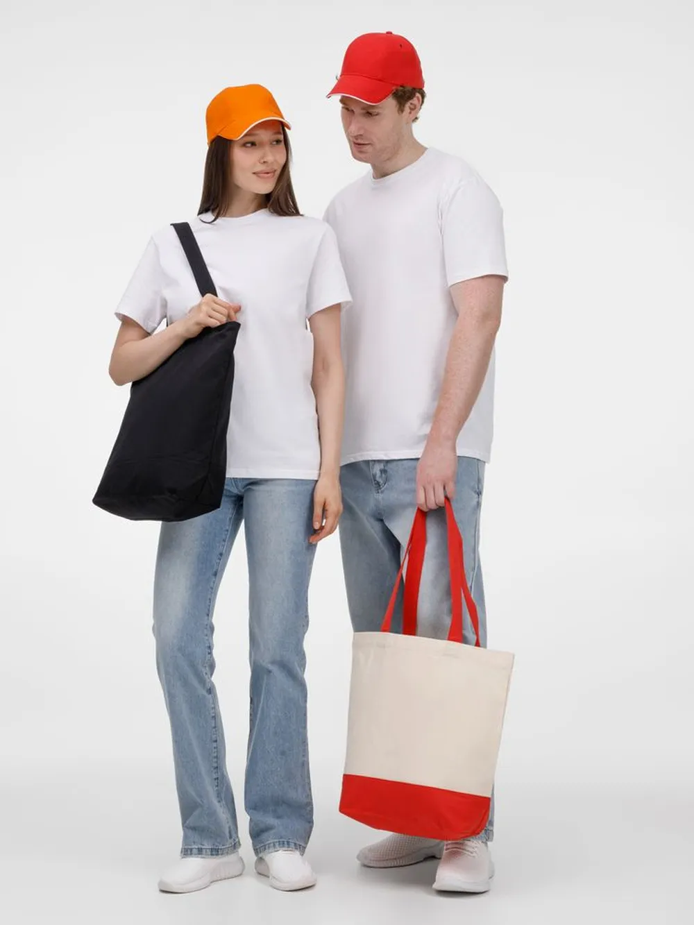 Холщовая сумка Shopaholic, красная заказать онлайн с вашим дизайном на заказ в Москве и области