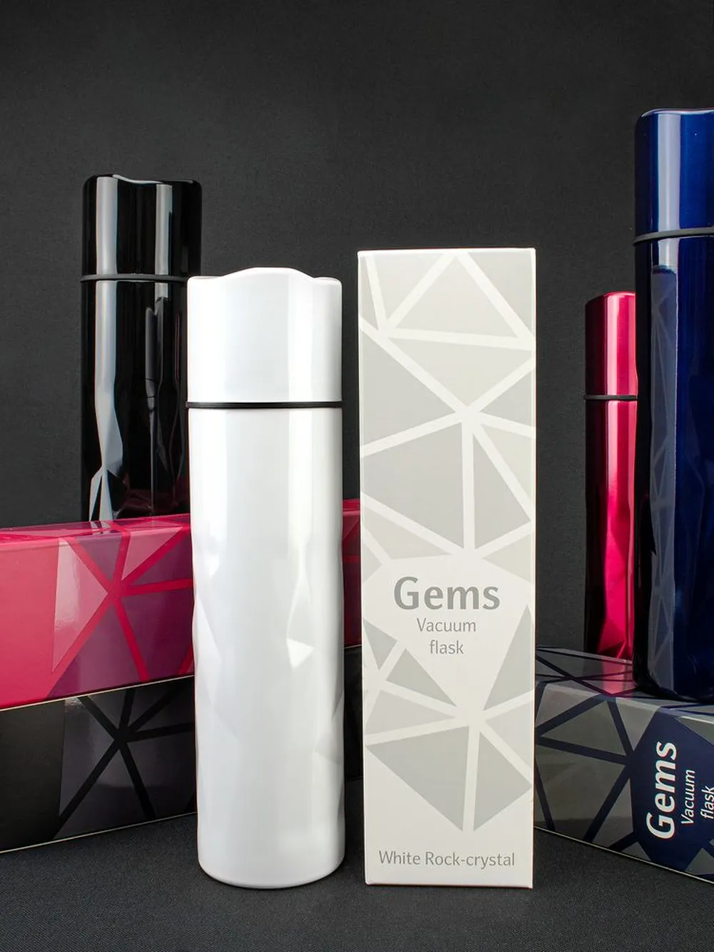 Термос Gems White Rock Сrystal, белый горный хрусталь заказать онлайн с вашим дизайном на заказ в Москве и области