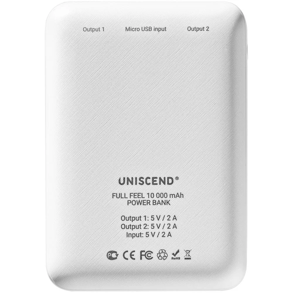 Внешний аккумулятор Uniscend Full Feel 10000 мАч с индикатором, белый заказать онлайн с вашим дизайном на заказ в Москве и области