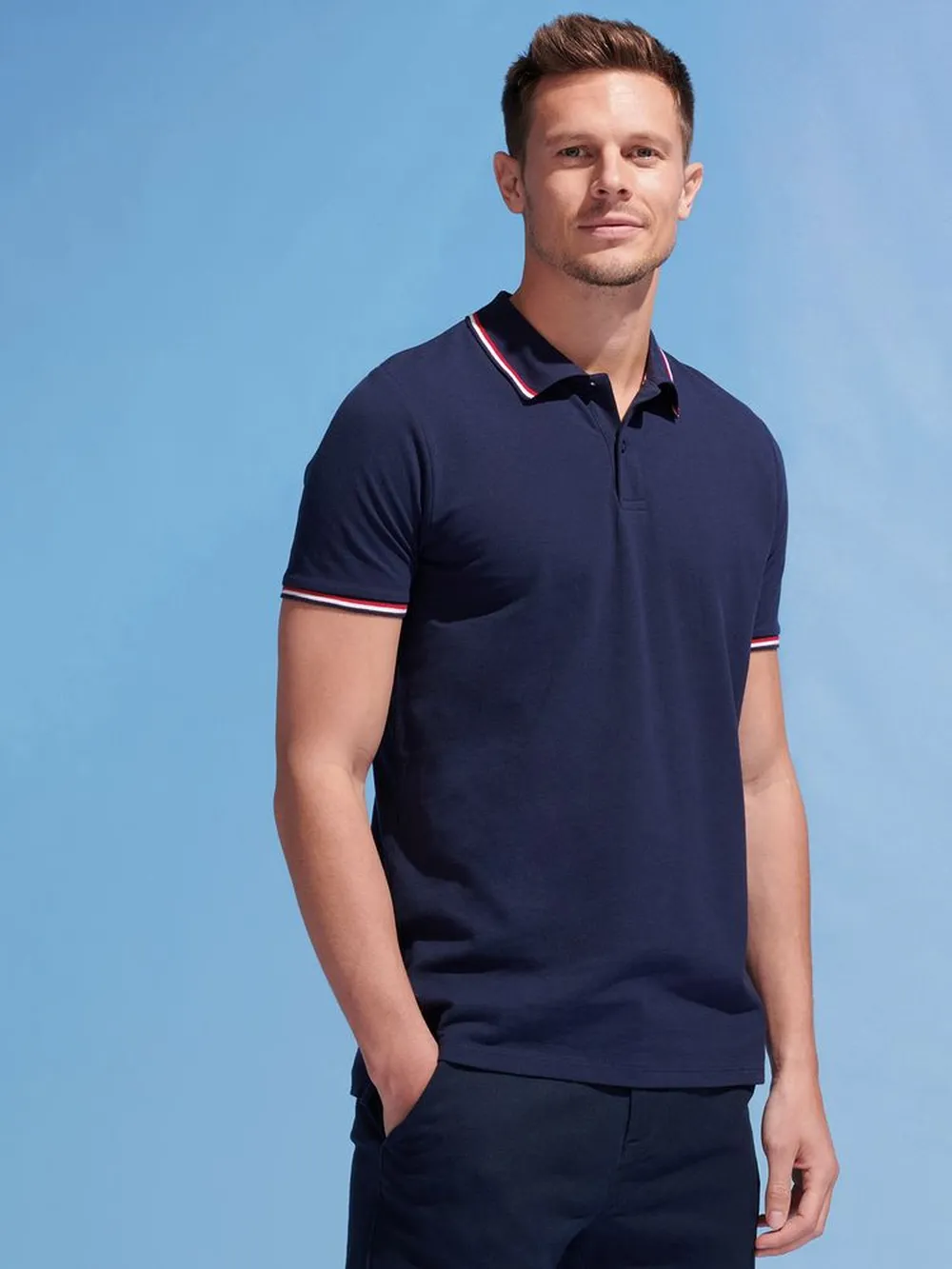 Рубашка поло мужская Prestige Men ярко-синяя, размер L заказать онлайн с вашим дизайном на заказ в Москве и области