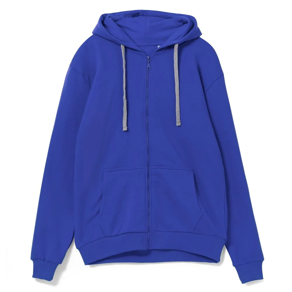 Толстовка на молнии с капюшоном Unit Siverga, ярко-синяя, размер 4XL заказать онлайн с вашим дизайном на заказ в Москве и области