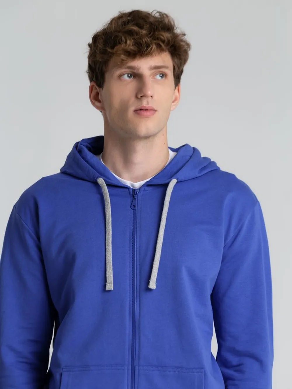 Толстовка на молнии с капюшоном Unit Siverga, ярко-синяя, размер 4XL заказать онлайн с вашим дизайном на заказ в Москве и области