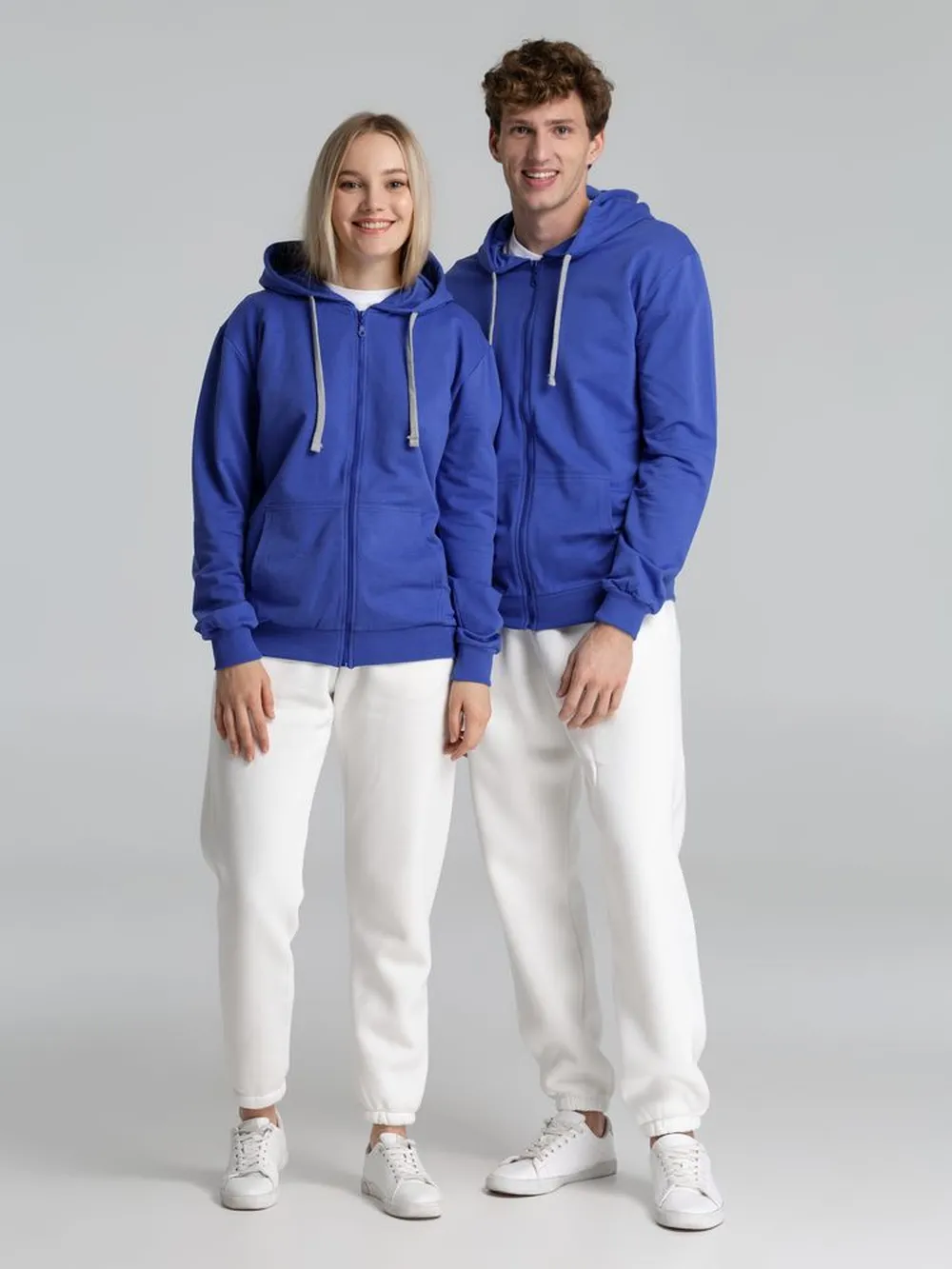 Толстовка на молнии с капюшоном Unit Siverga, ярко-синяя, размер 4XL заказать онлайн с вашим дизайном на заказ в Москве и области