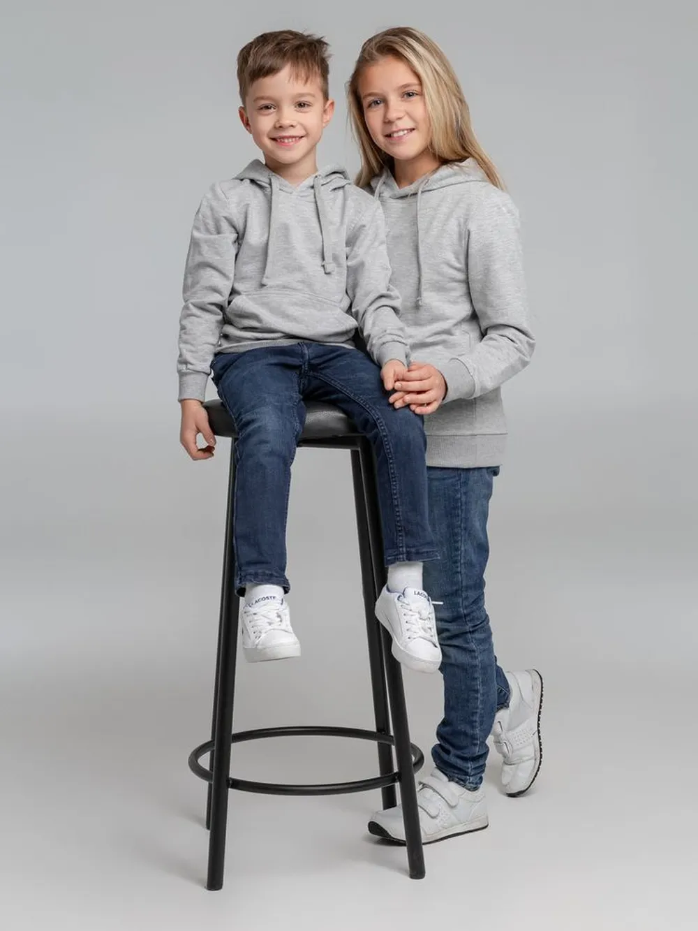Толстовка с капюшоном детская Kirenga Kids, серый меланж заказать онлайн с вашим дизайном на заказ в Москве и области