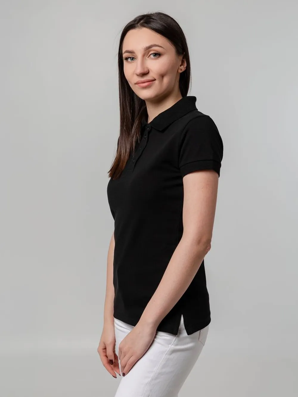 Рубашка поло женская Virma Premium Lady, черная, размер XXL заказать онлайн с вашим дизайном на заказ в Москве и области