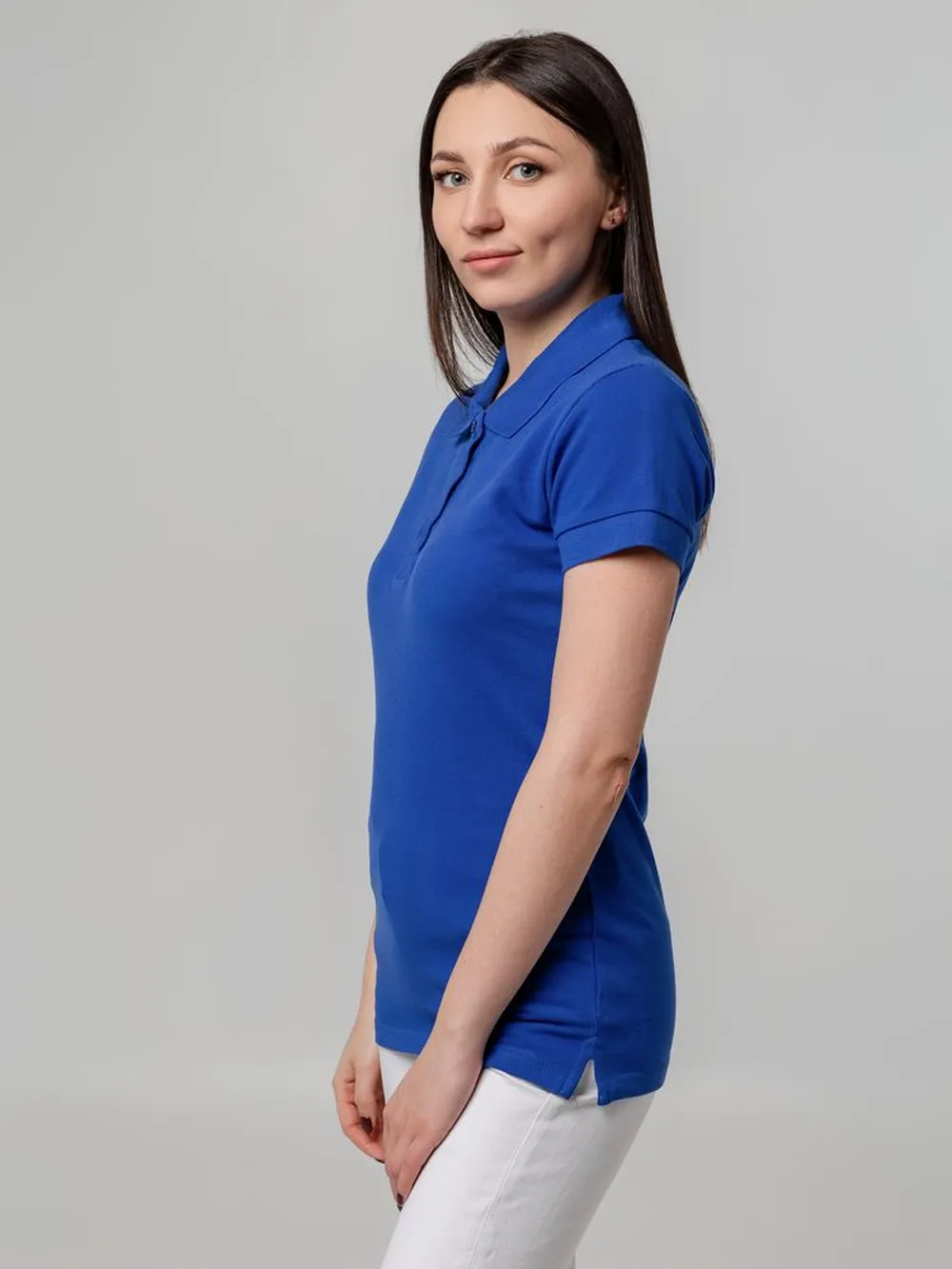 Рубашка поло женская Virma Premium Lady, ярко-синяя, размер XXL заказать онлайн с вашим дизайном на заказ в Москве и области