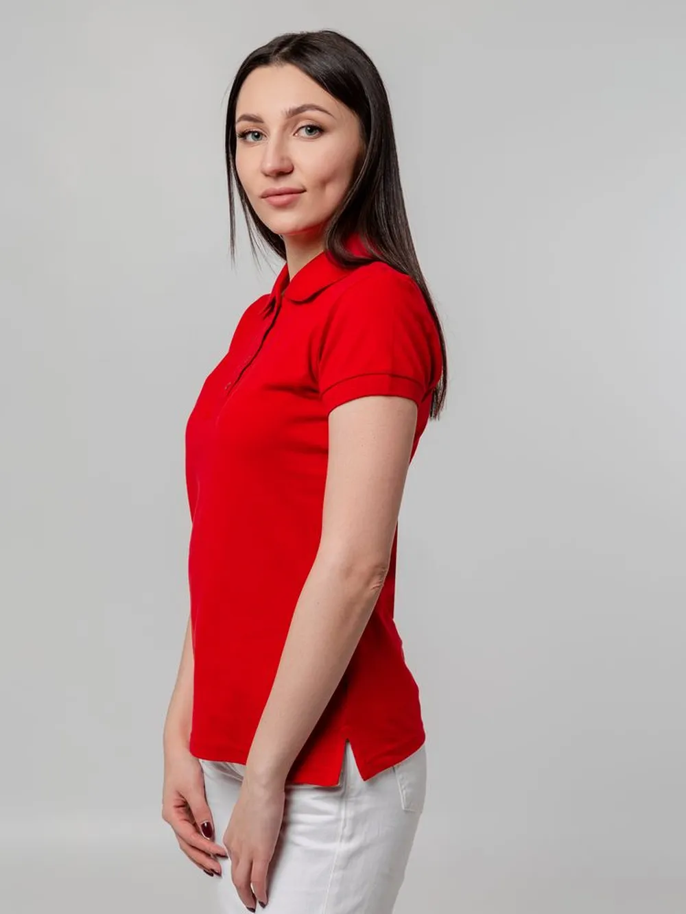 Рубашка поло женская Virma Premium Lady, красная заказать онлайн с вашим дизайном на заказ в Москве и области