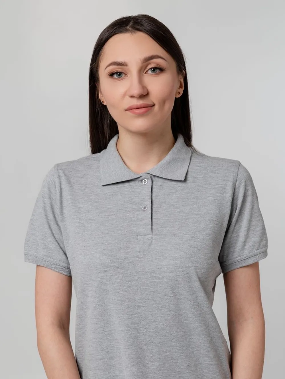 Рубашка поло женская Virma Stretch Lady, серый меланж, размер M заказать онлайн с вашим дизайном на заказ в Москве и области