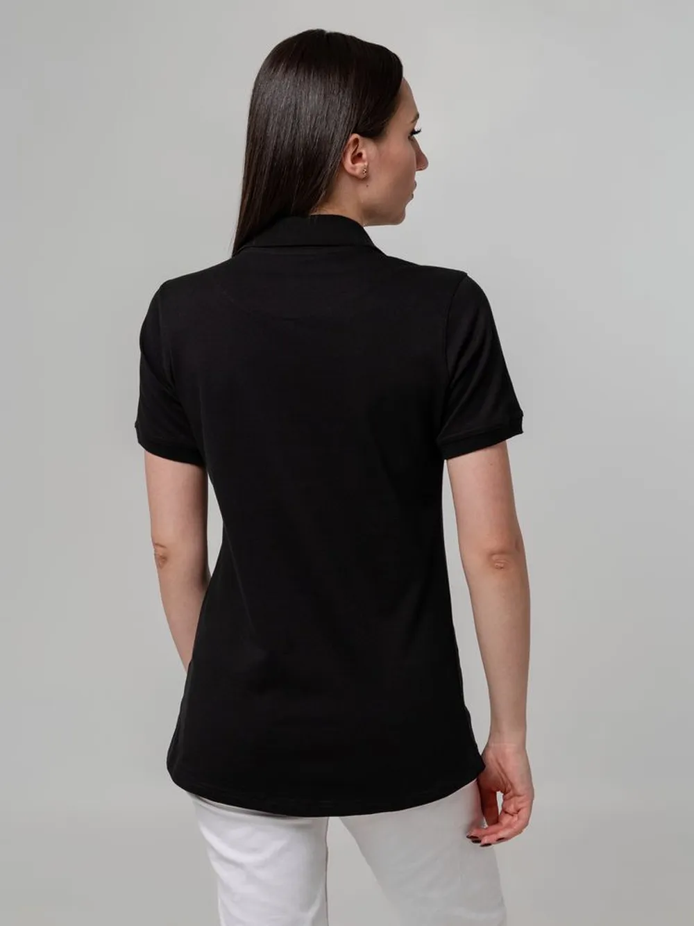 Рубашка поло женская Virma Stretch Lady, черная, размер XXL заказать онлайн с вашим дизайном на заказ в Москве и области