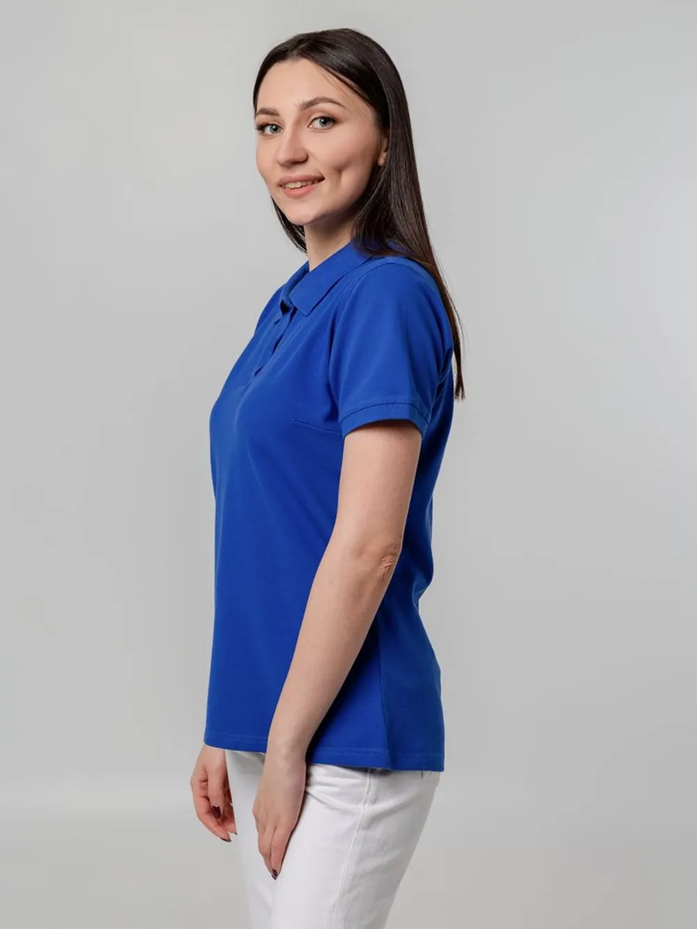 Рубашка поло женская Virma Stretch Lady, ярко-синяя, размер S заказать онлайн с вашим дизайном на заказ в Москве и области