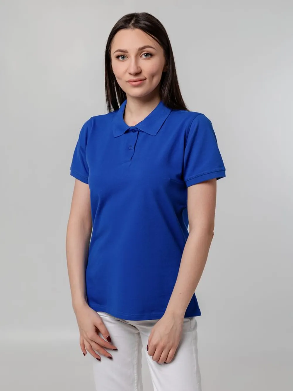 Рубашка поло женская Virma Stretch Lady, ярко-синяя, размер M заказать онлайн с вашим дизайном на заказ в Москве и области