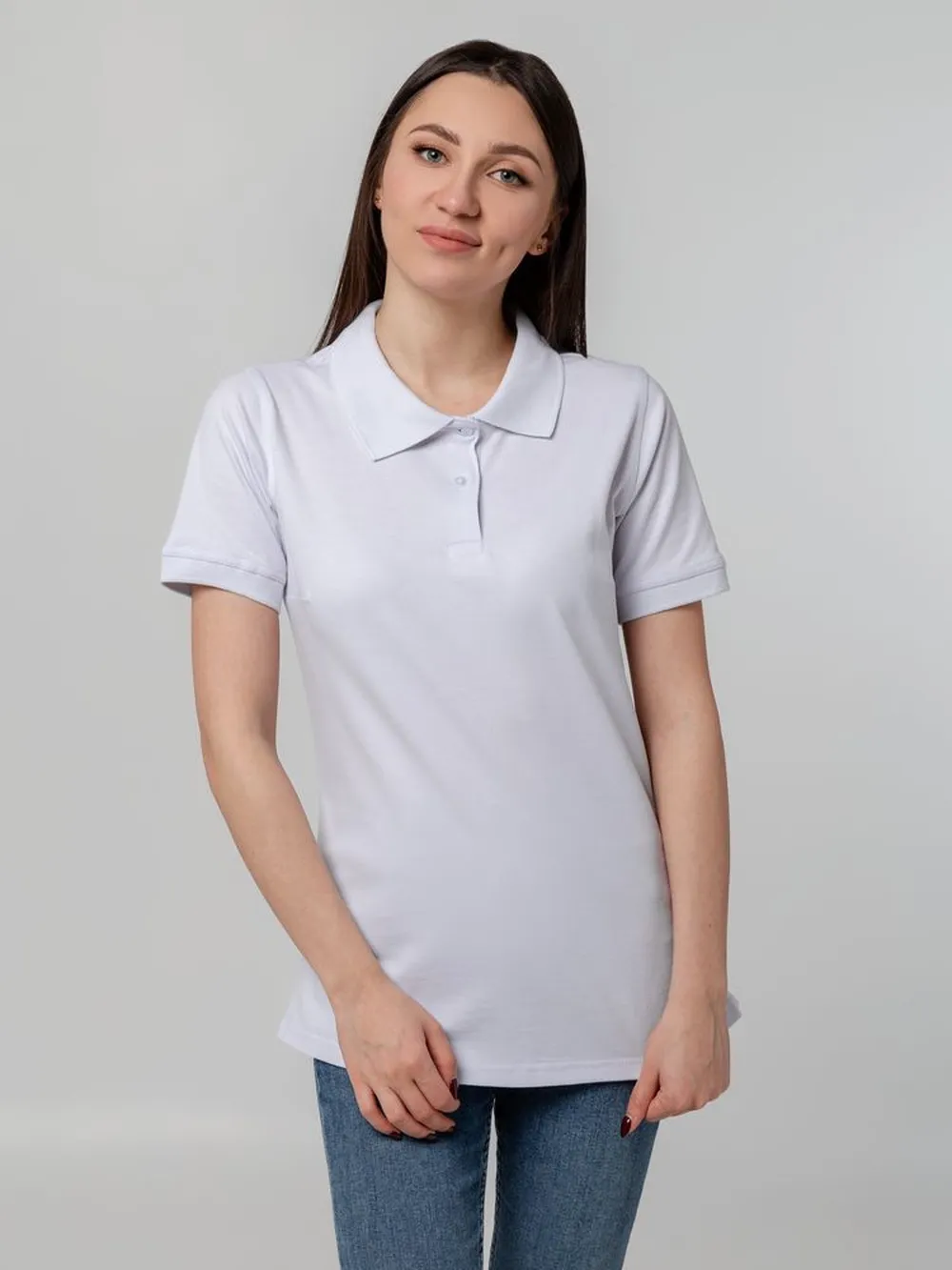 Рубашка поло женская Virma Stretch Lady, белая, размер XXL заказать онлайн с вашим дизайном на заказ в Москве и области