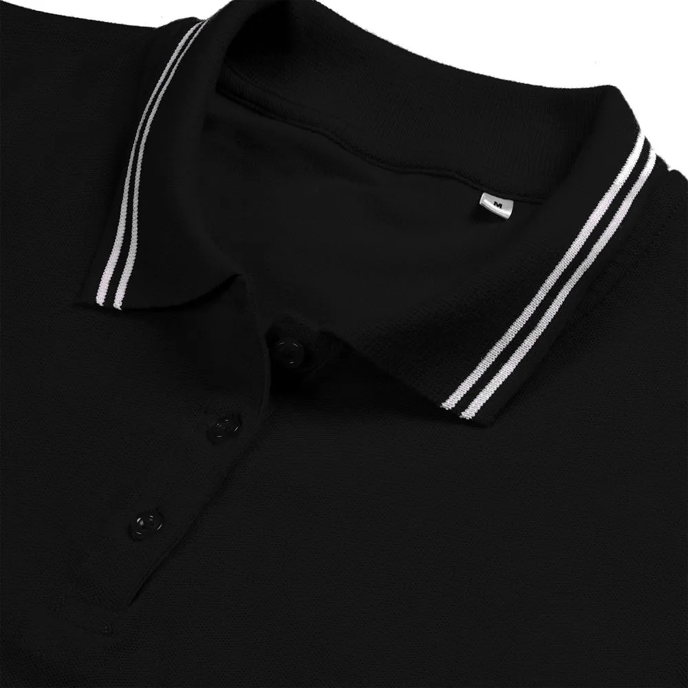 Рубашка поло женская Virma Stripes Lady, черная, размер XXL заказать онлайн с вашим дизайном на заказ в Москве и области