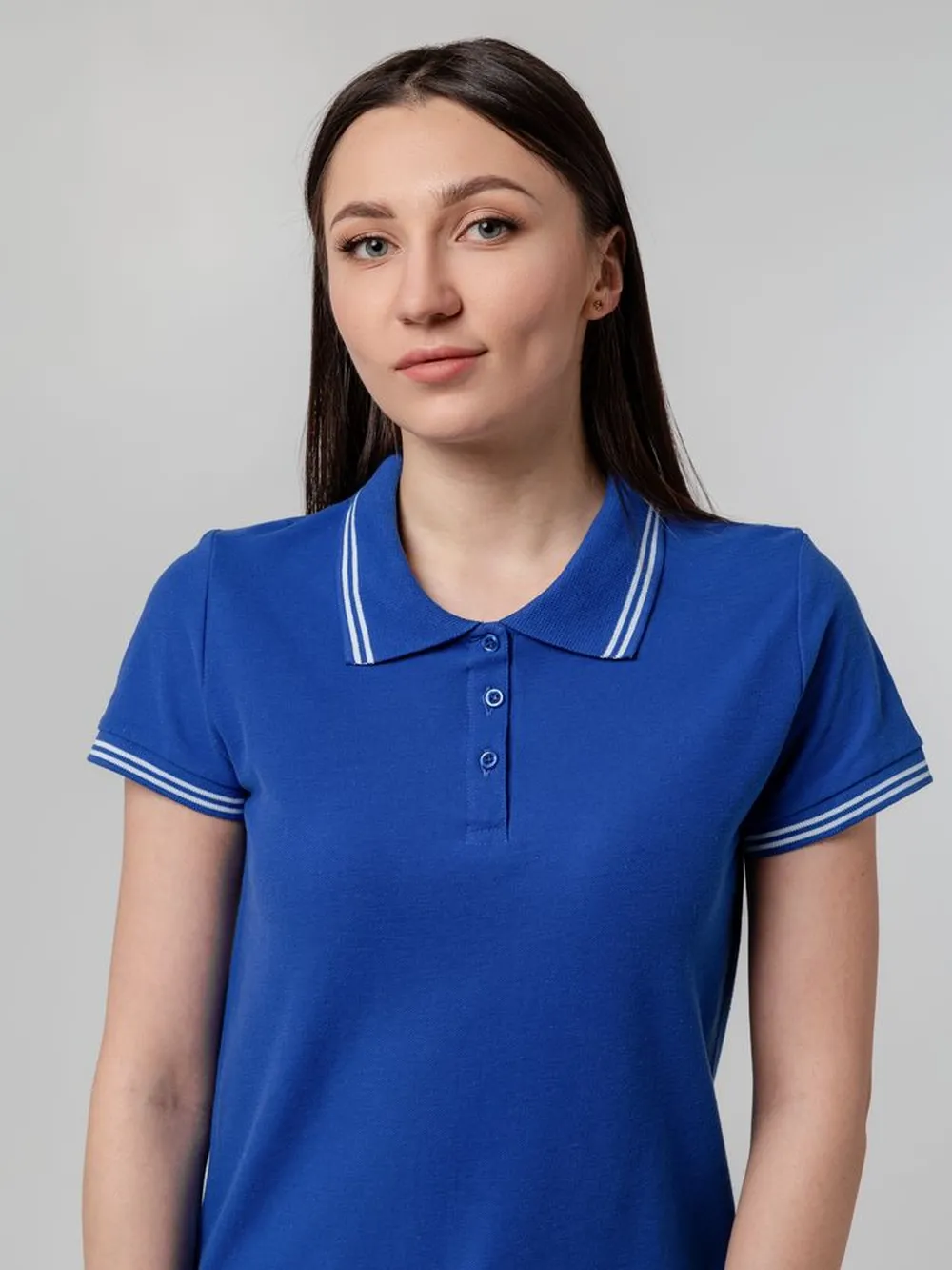 Рубашка поло женская Virma Stripes Lady, ярко-синяя, размер M заказать онлайн с вашим дизайном на заказ в Москве и области