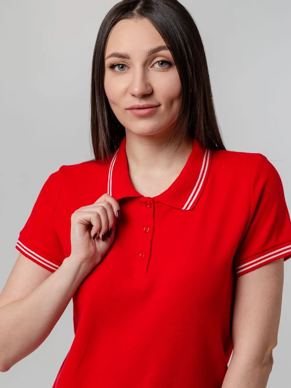 Рубашка поло женская Virma Stripes Lady, красная, размер M заказать онлайн с вашим дизайном на заказ в Москве и области