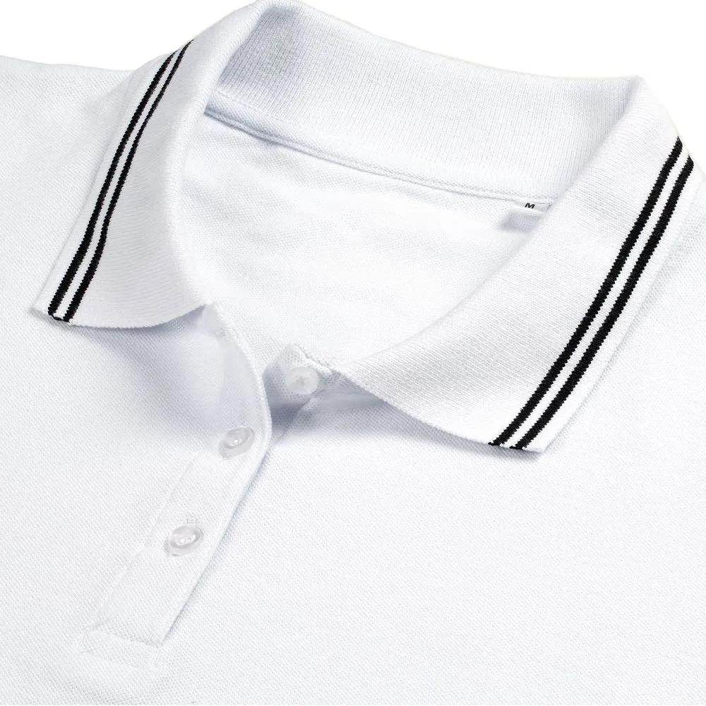 Рубашка поло женская Virma Stripes Lady, белая, размер XL заказать онлайн с вашим дизайном на заказ в Москве и области