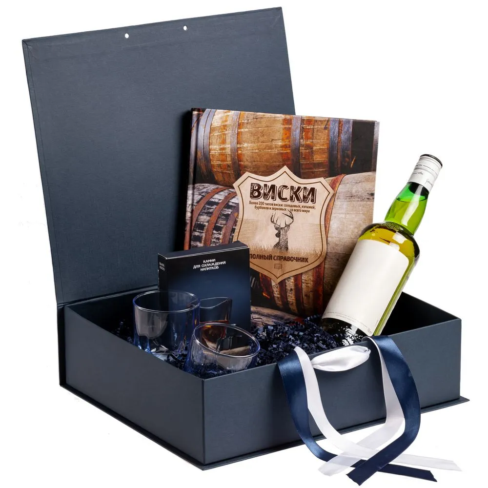 Коробка на лентах Tie Up, темно-синяя заказать онлайн с вашим дизайном на заказ в Москве и области