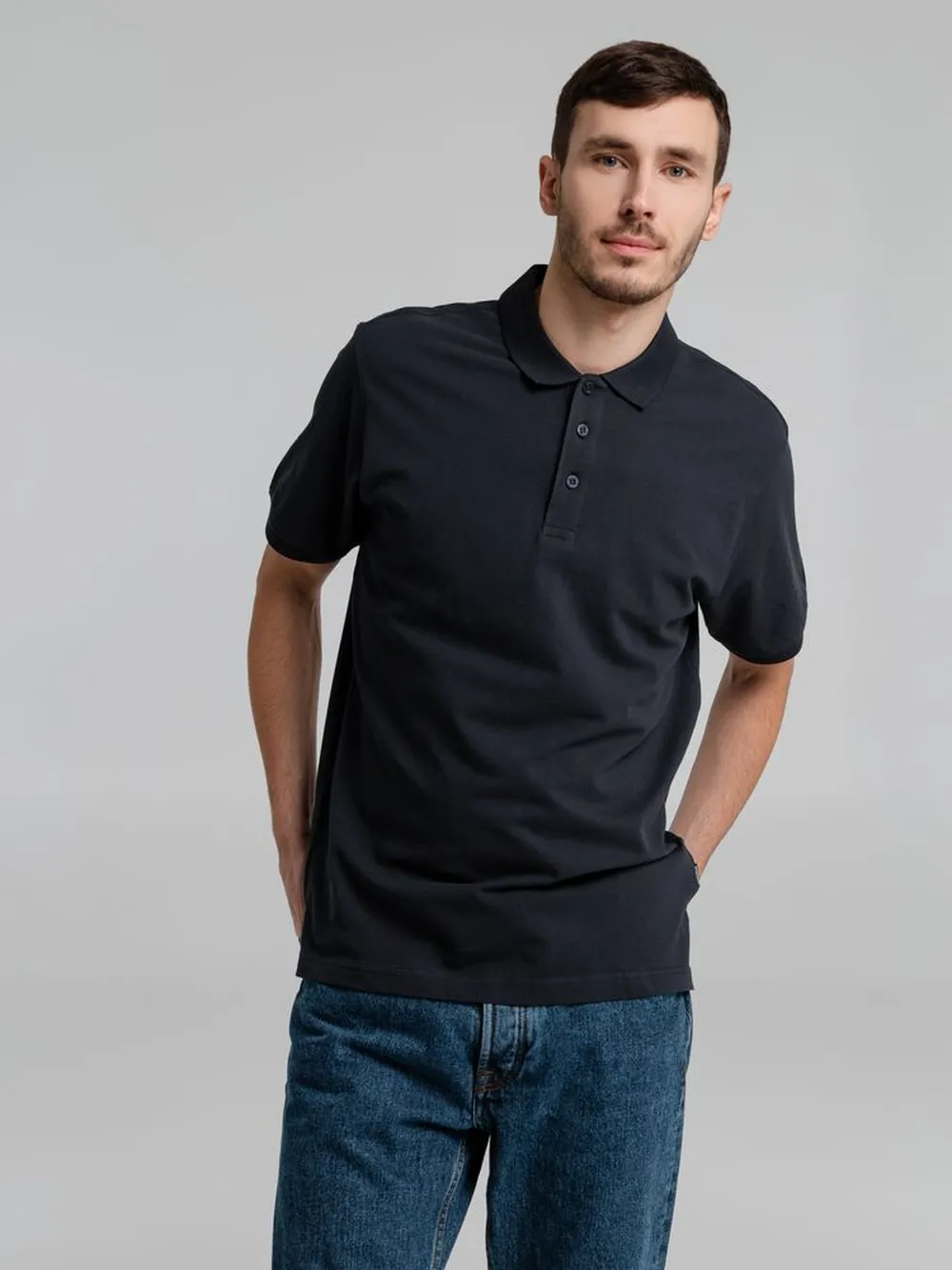 Рубашка поло мужская Neptune темно-синяя, размер S заказать онлайн с вашим дизайном на заказ в Москве и области