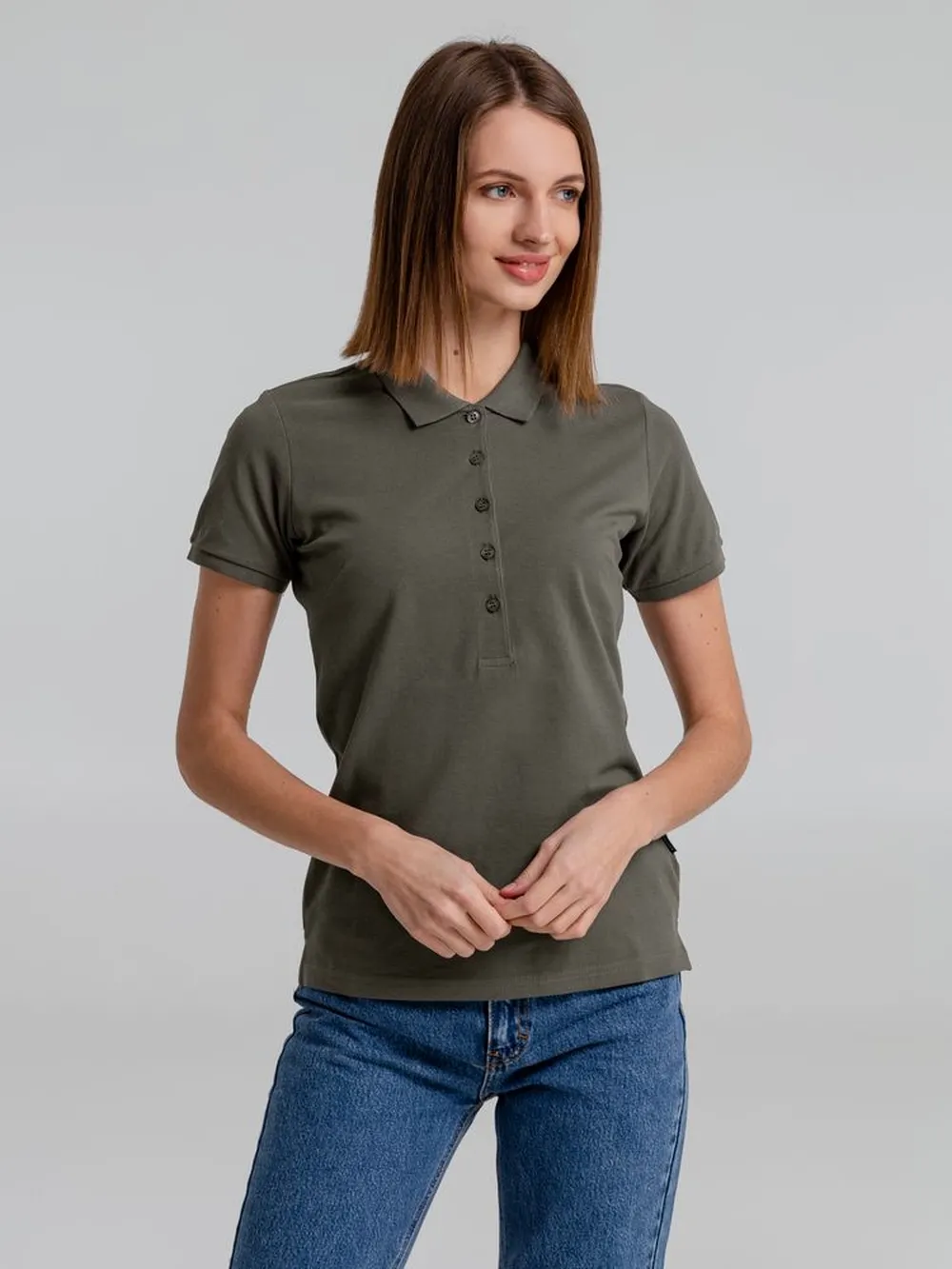 Рубашка поло женская Neptune темно-серая, размер XXL заказать онлайн с вашим дизайном на заказ в Москве и области