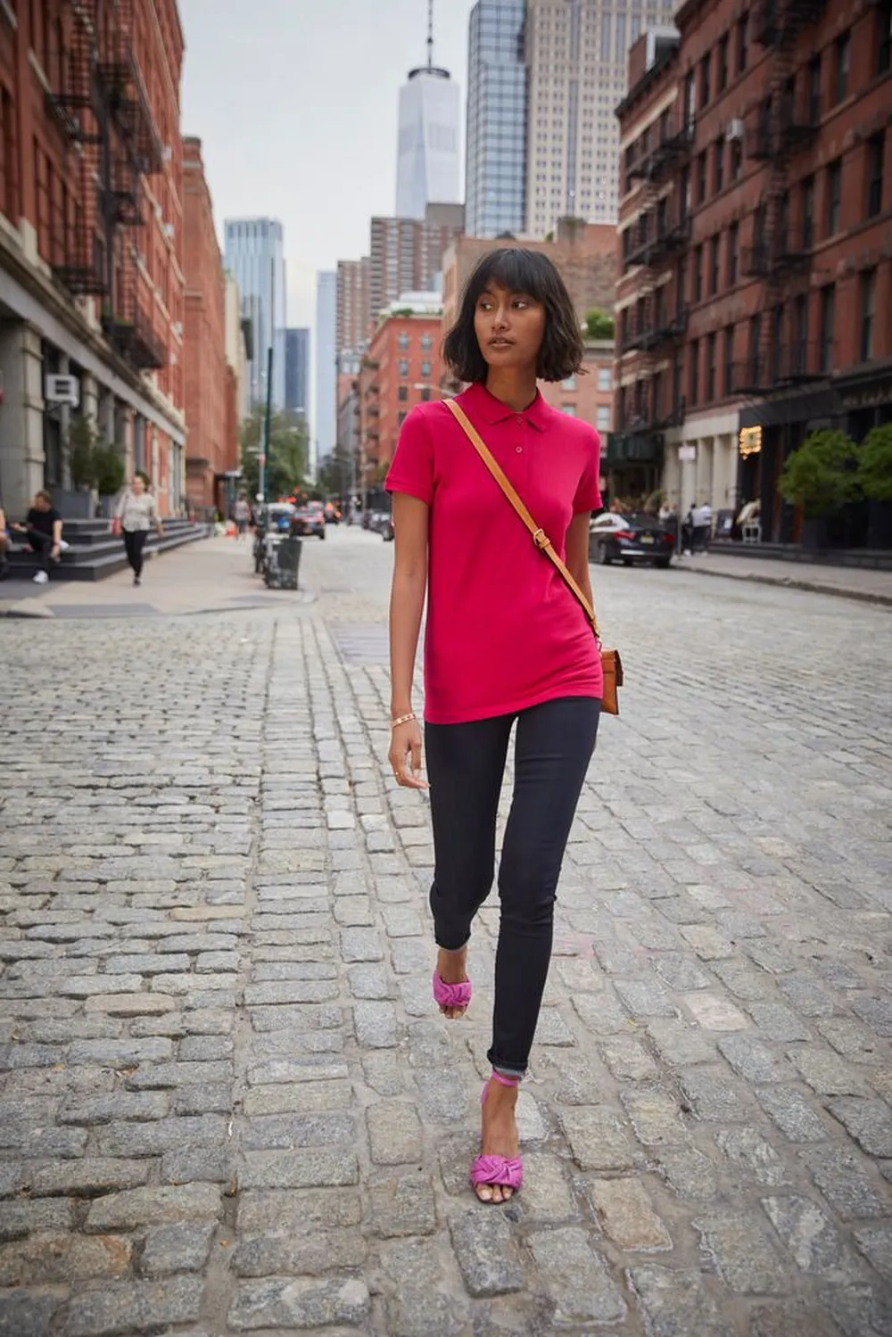 Рубашка поло женская Inspire, темно-синяя заказать онлайн с вашим дизайном на заказ в Москве и области