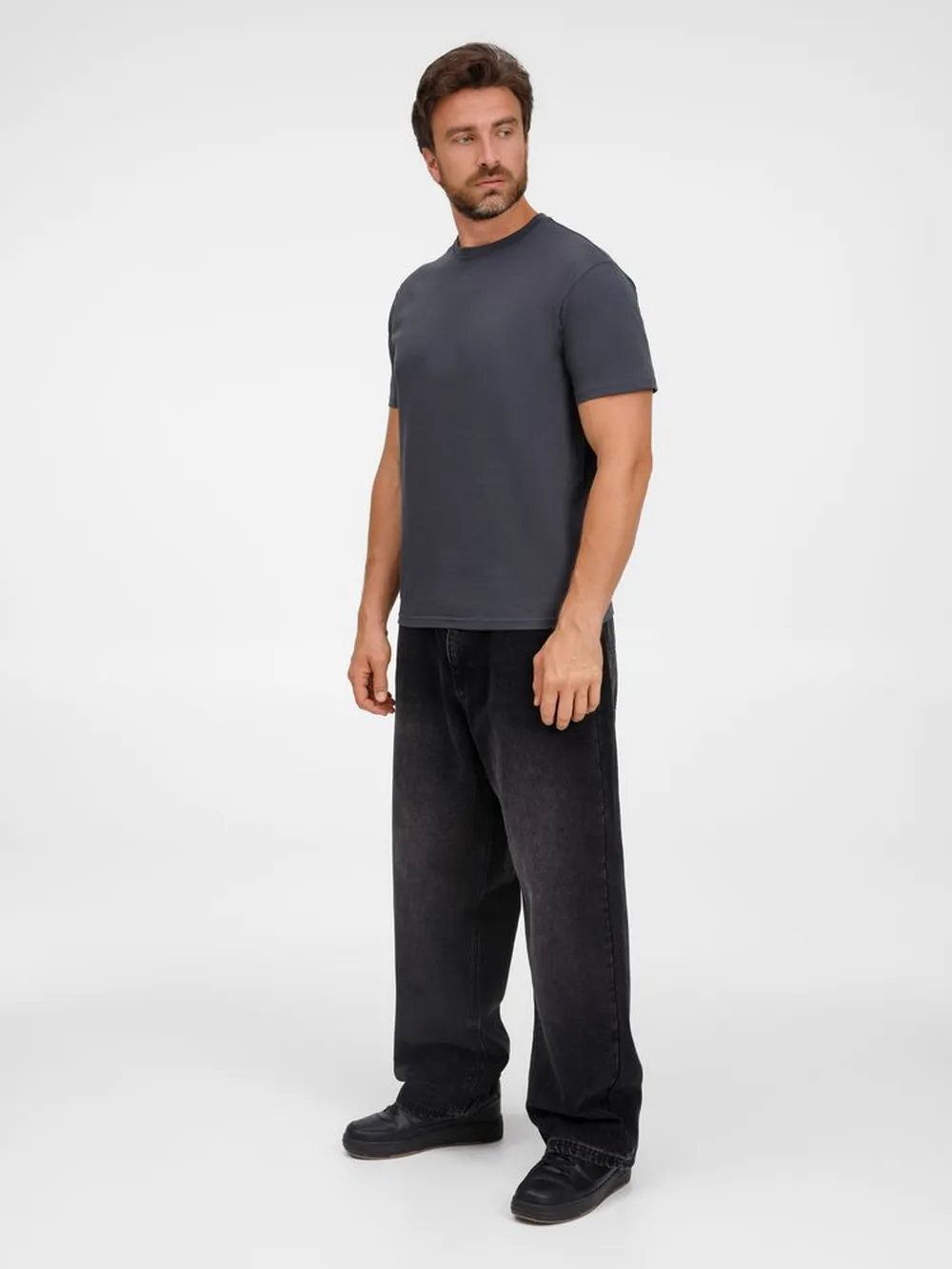 Футболка унисекс T-Bolka 180, темно-серая, размер M заказать онлайн с вашим дизайном на заказ в Москве и области