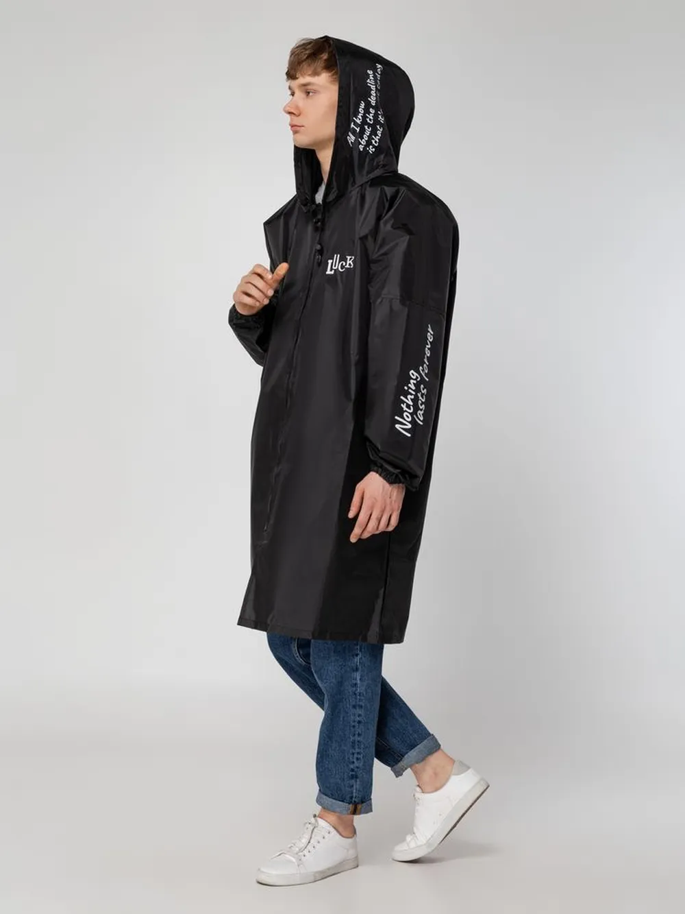 Дождевик Rainman Zip, черный заказать онлайн с вашим дизайном на заказ в Москве и области