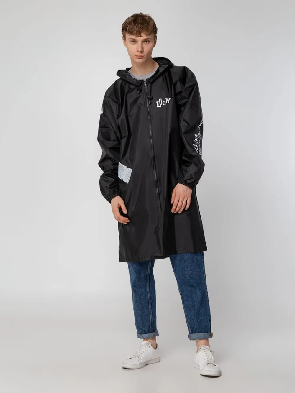 Дождевик Rainman Zip, черный заказать онлайн с вашим дизайном на заказ в Москве и области
