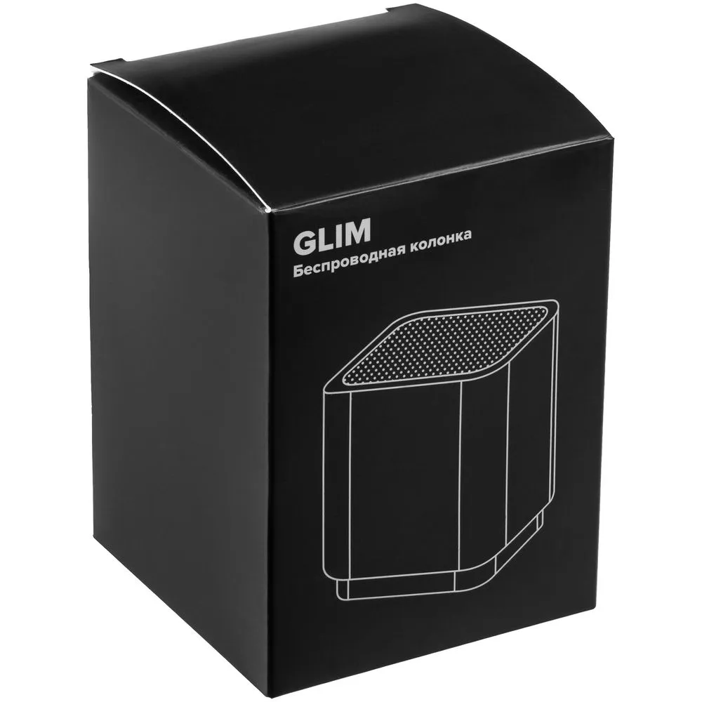 Беспроводная колонка с подсветкой гравировки Glim, белая заказать онлайн с вашим дизайном на заказ в Москве и области