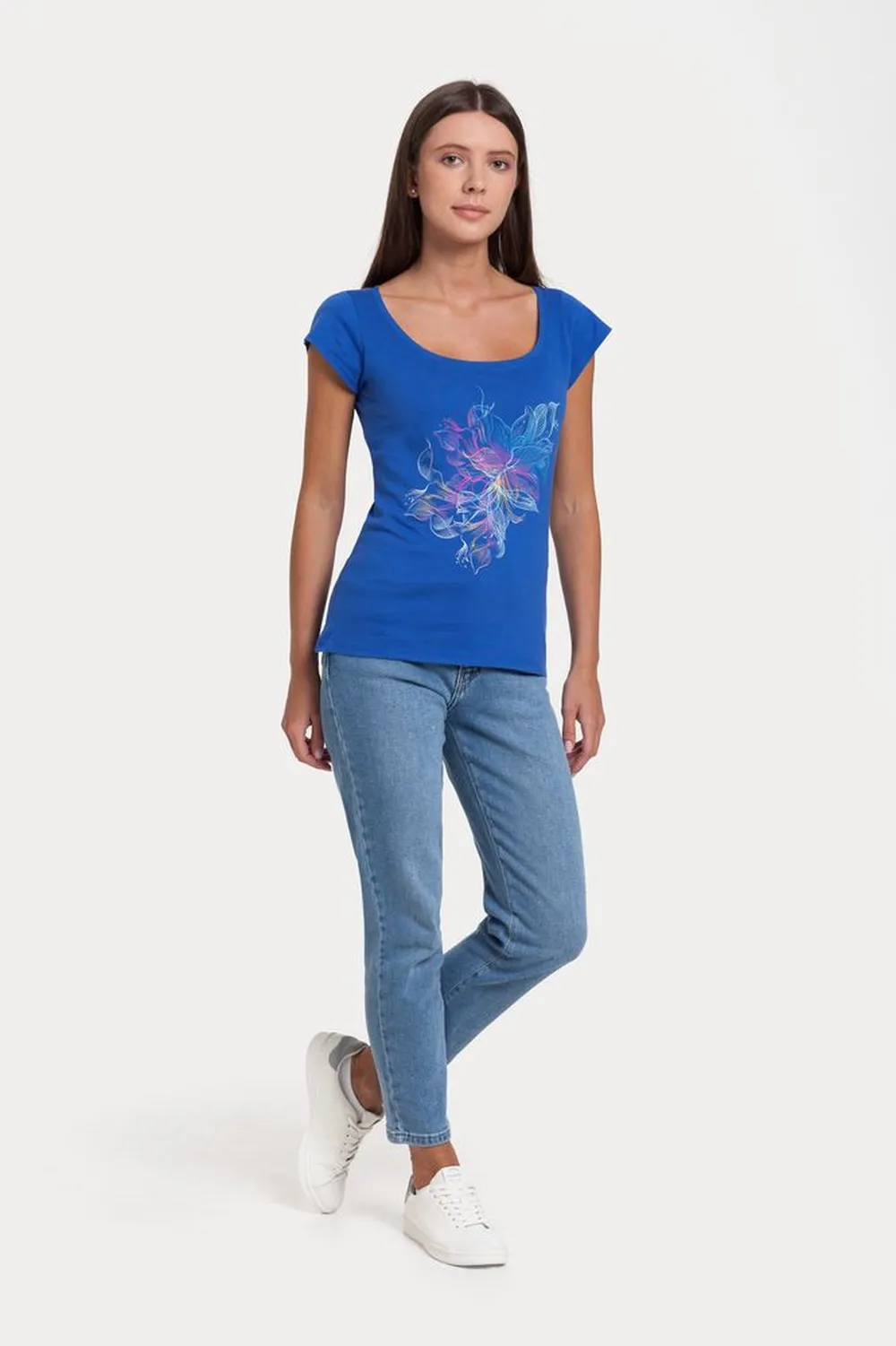 Футболка женская Vibrance, ярко-синяя (royal) заказать онлайн с вашим дизайном на заказ в Москве и области