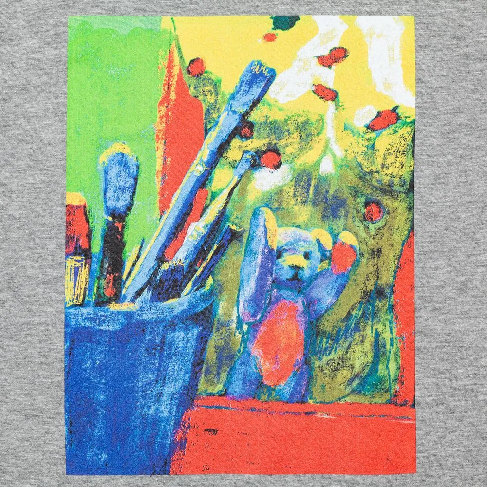 Футболка женская Artist Bear, серый меланж, размер M заказать онлайн с вашим дизайном на заказ в Москве и области