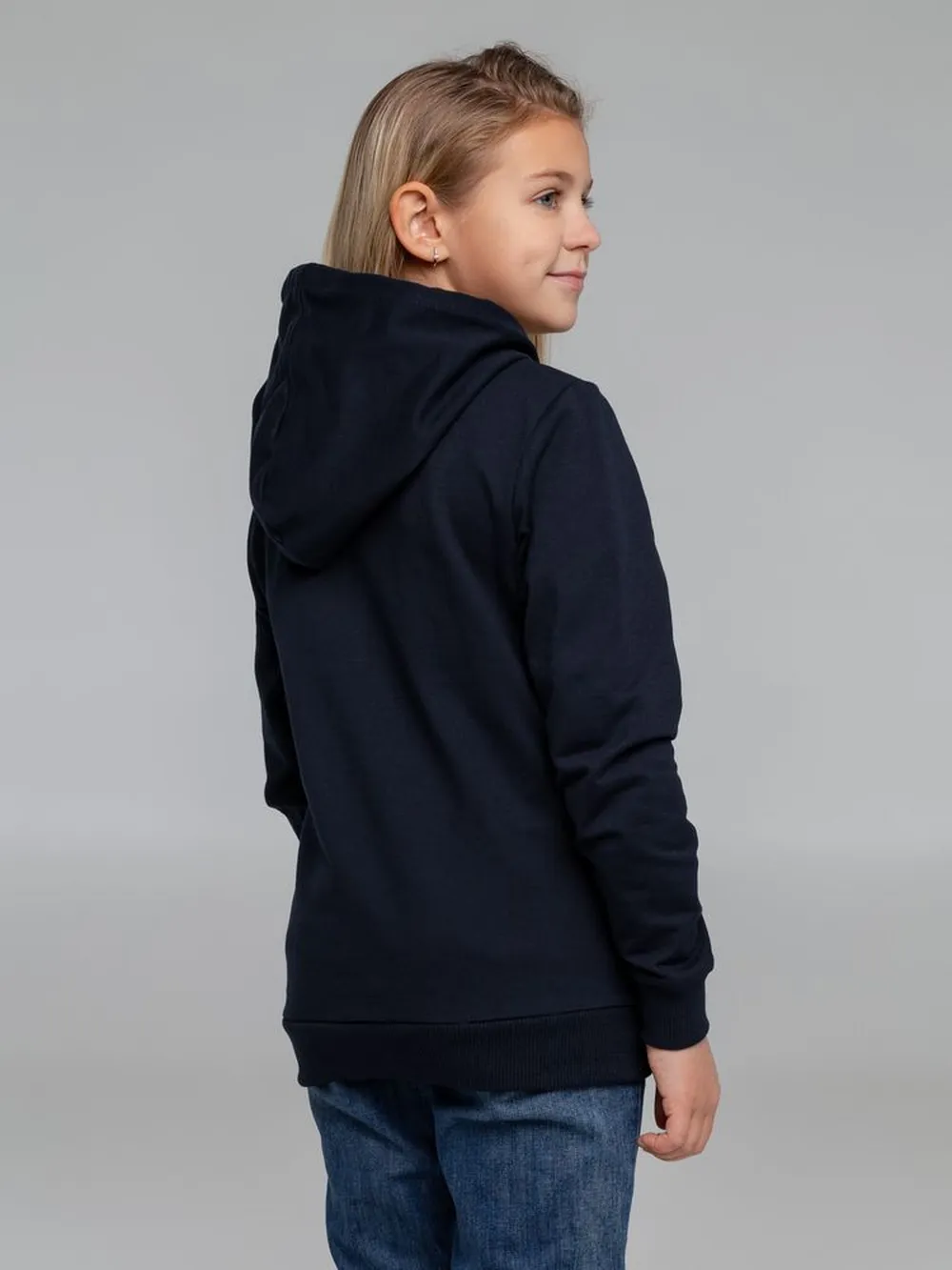 Толстовка с капюшоном детская Kirenga Kids, темно-синяя, 6 лет заказать онлайн с вашим дизайном на заказ в Москве и области