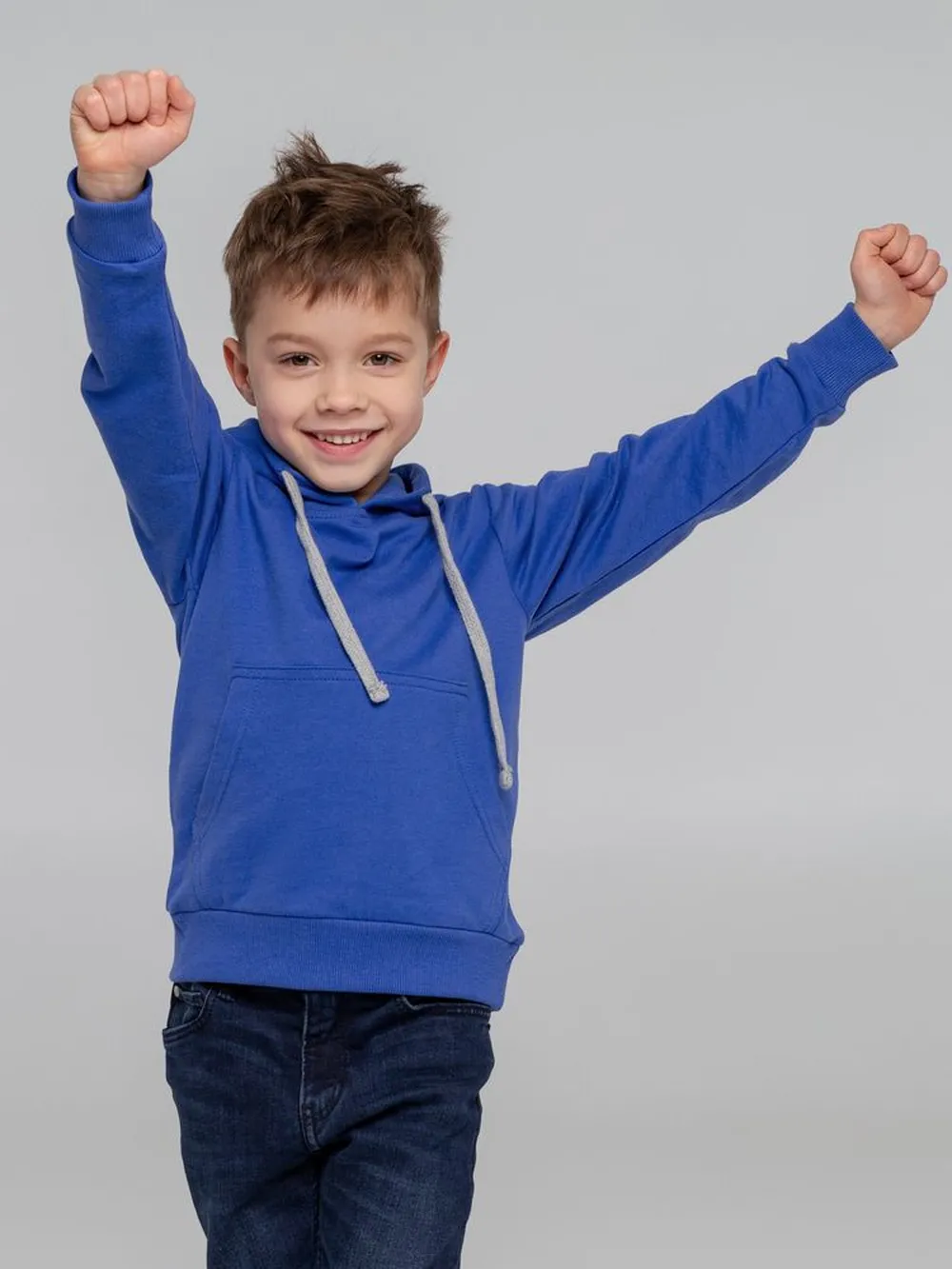 Толстовка с капюшоном детская Kirenga Kids, ярко-синяя, 12 лет заказать онлайн с вашим дизайном на заказ в Москве и области