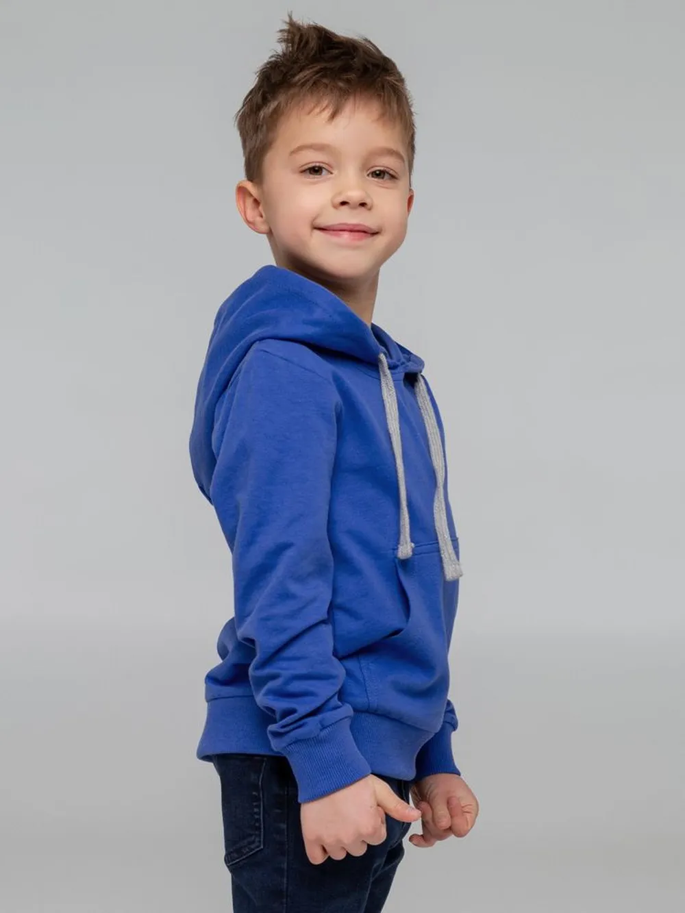 Толстовка с капюшоном детская Kirenga Kids, ярко-синяя, 12 лет заказать онлайн с вашим дизайном на заказ в Москве и области