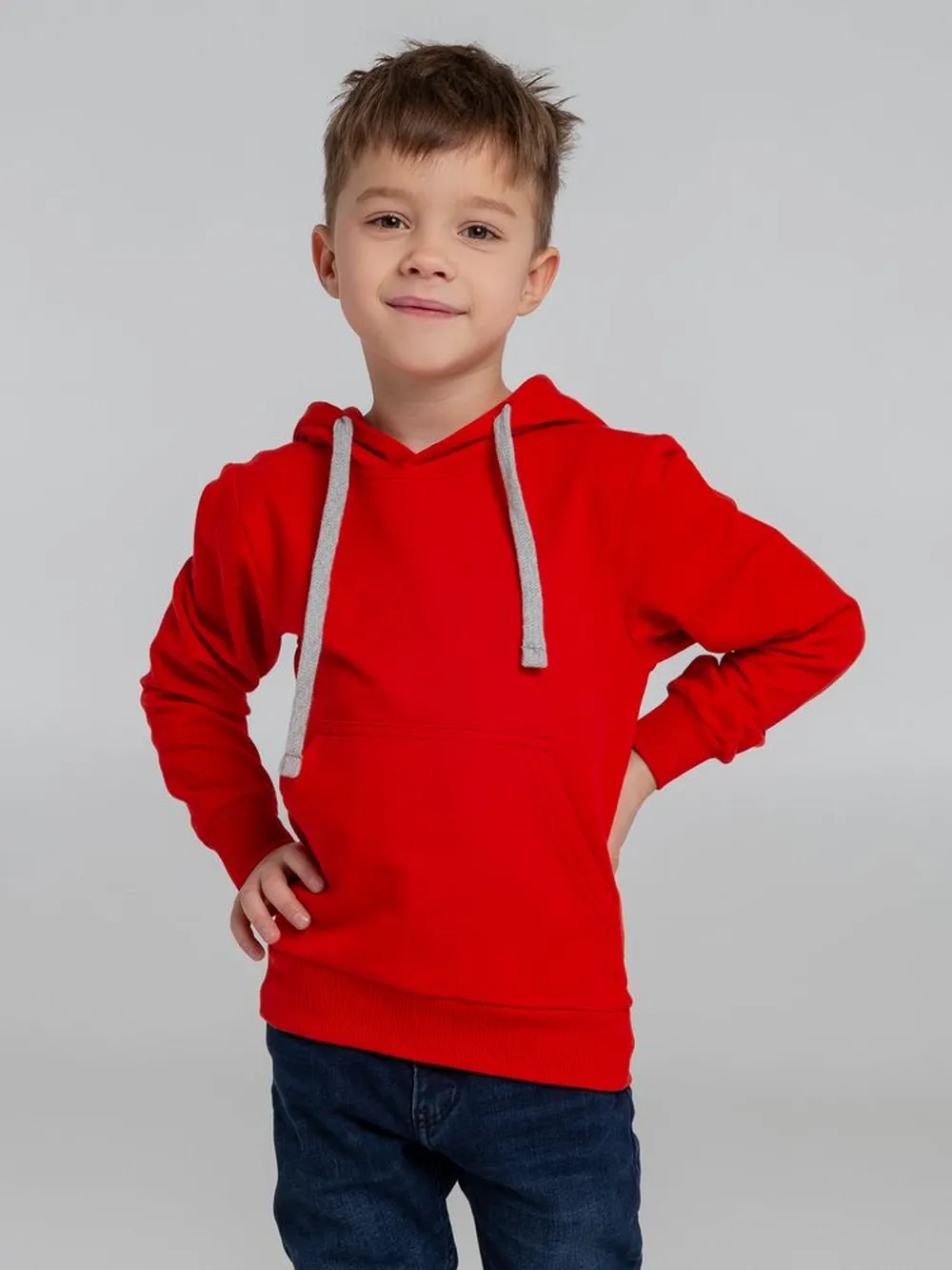 Толстовка с капюшоном детская Kirenga Kids, красная, 6 лет заказать онлайн с вашим дизайном на заказ в Москве и области