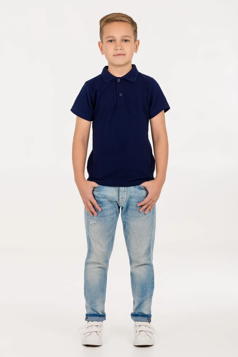 Рубашка поло детская Virma Kids, темно-синяя, 14 лет заказать онлайн с вашим дизайном на заказ в Москве и области
