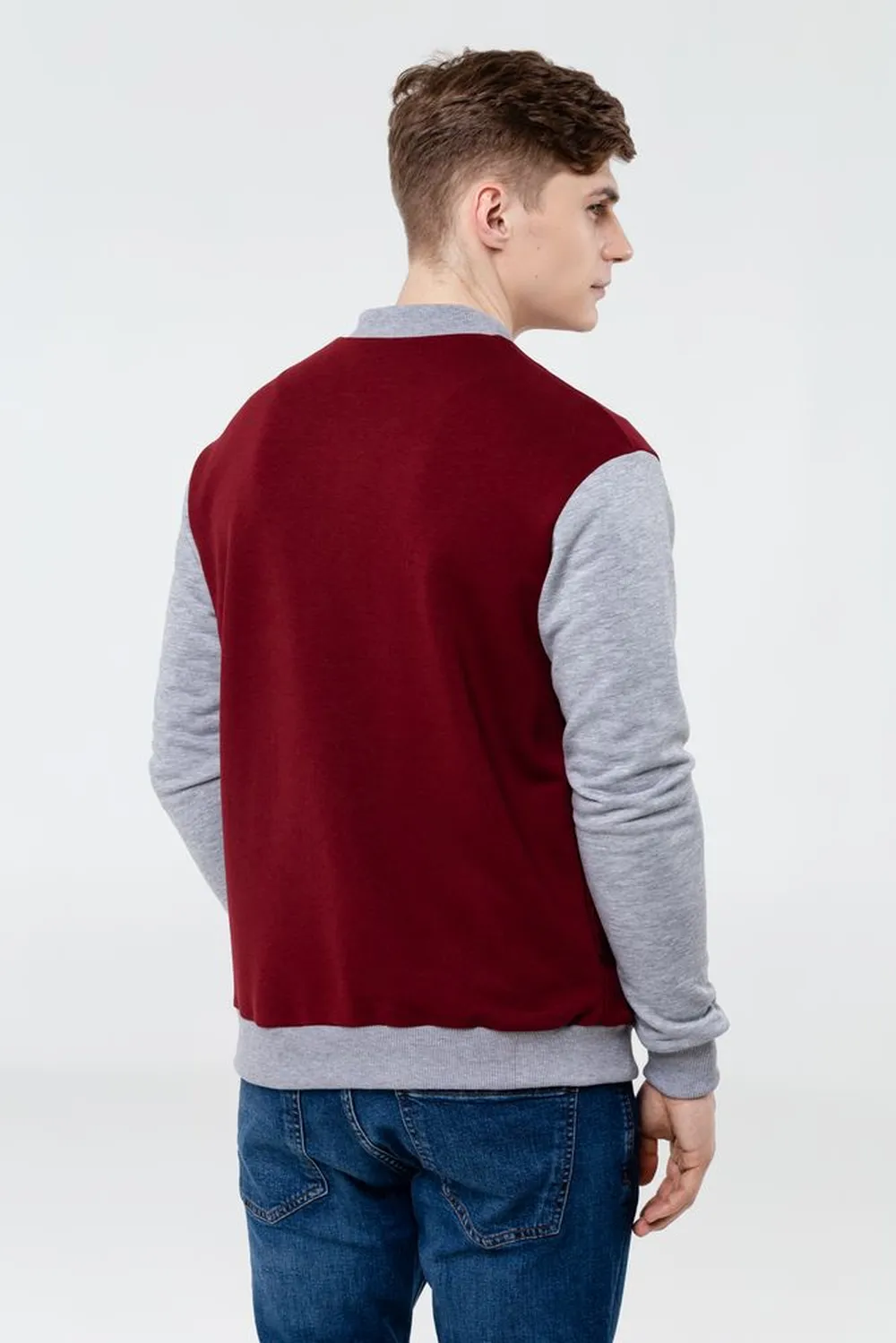 Бомбер College бордовый, размер XS заказать онлайн с вашим дизайном на заказ в Москве и области