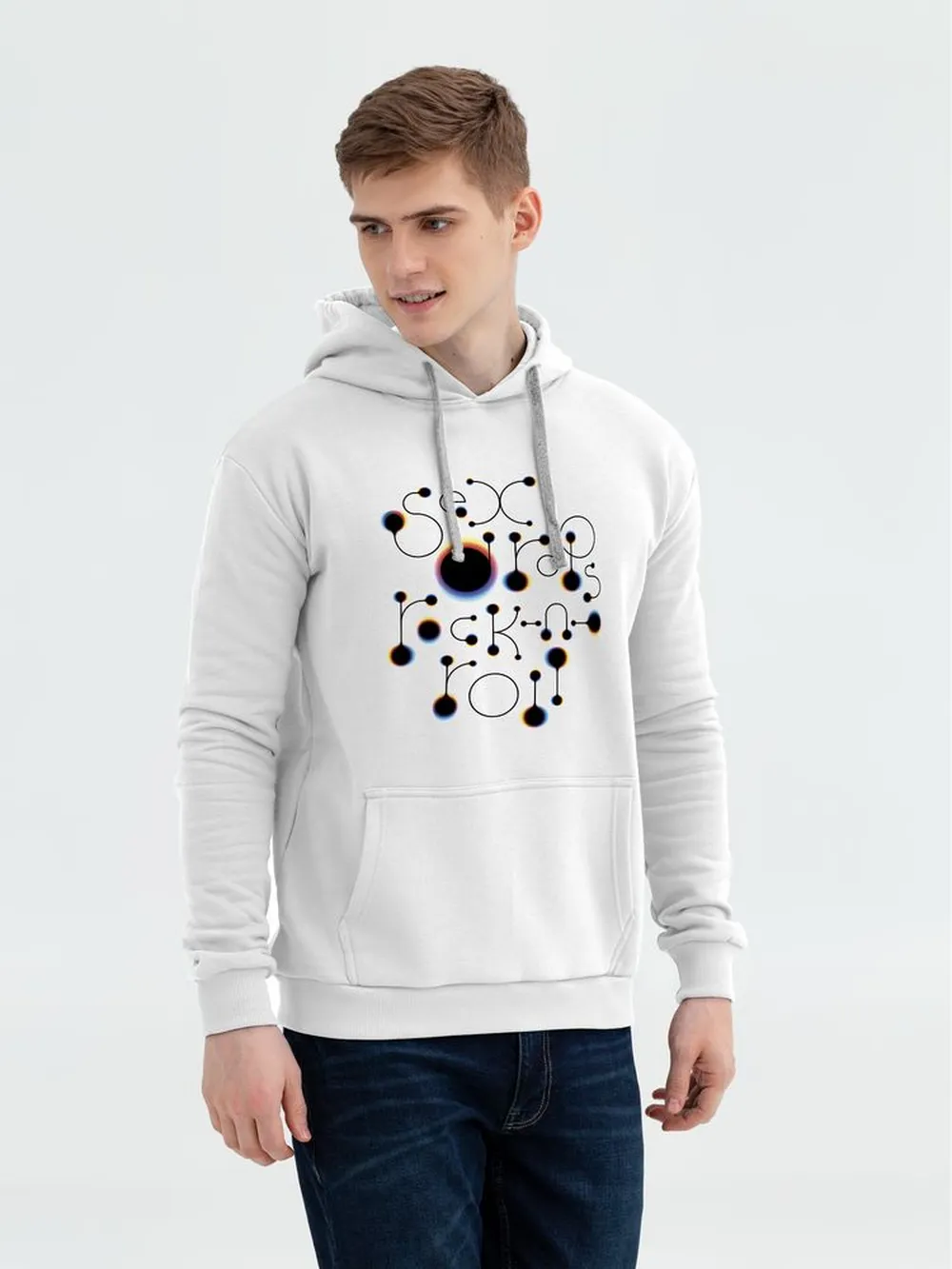 Толстовка с капюшоном No drugs, белая, размер S заказать онлайн с вашим дизайном на заказ в Москве и области