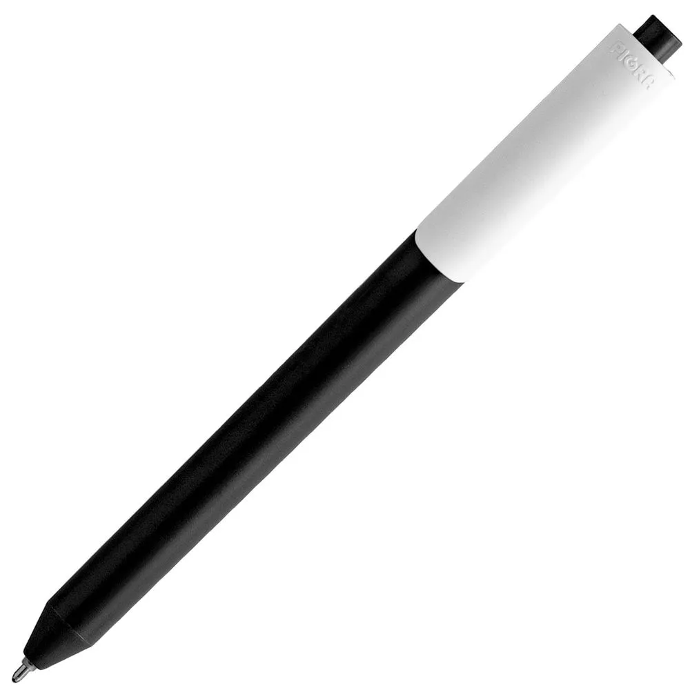 Ручка шариковая Pigra P03 Mat, черная с белым заказать онлайн с вашим дизайном на заказ в Москве и области