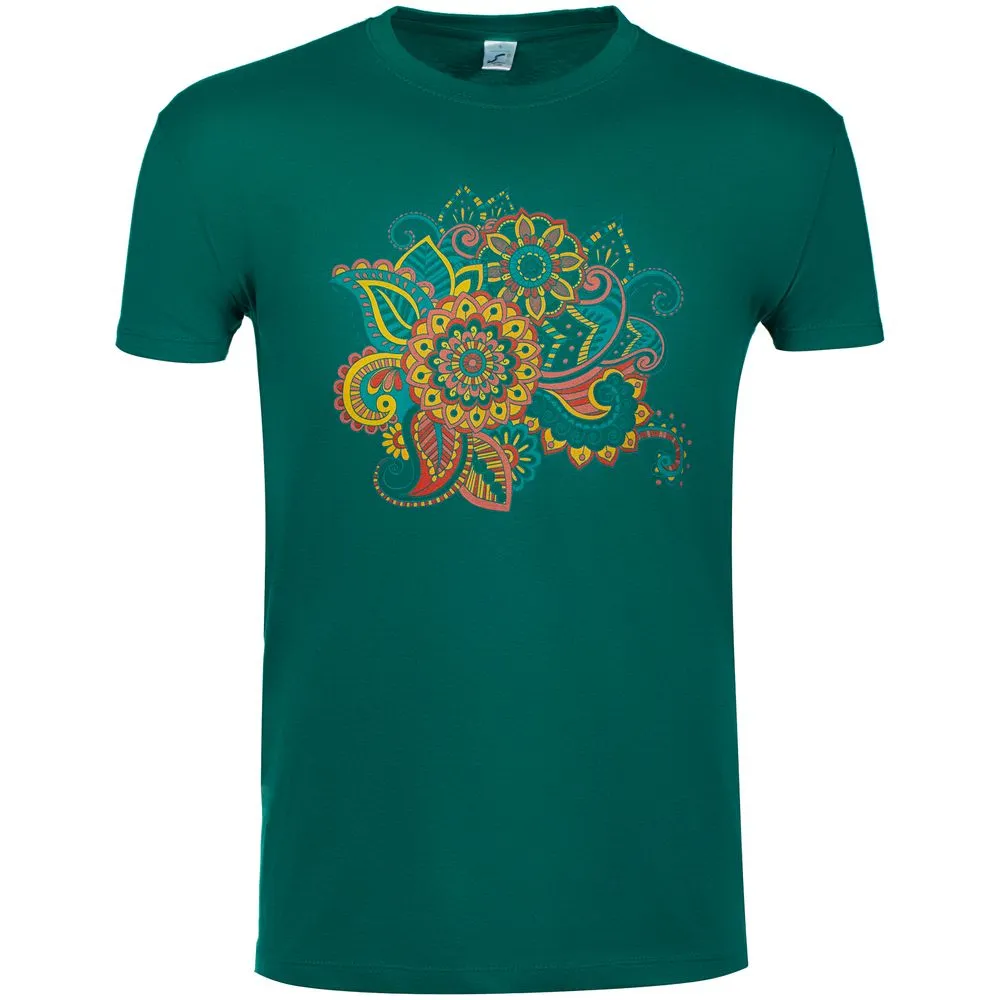 Футболка «Узор», зеленая заказать онлайн с вашим дизайном на заказ в Москве и области