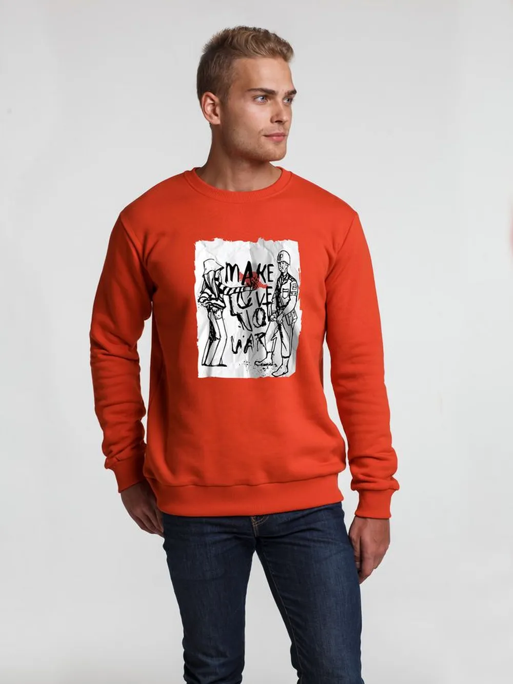 Толстовка Make Love, красная, размер XXL заказать онлайн с вашим дизайном на заказ в Москве и области