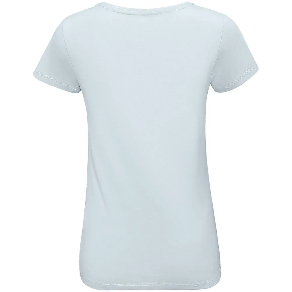 Футболка женская «Женщина хорошеет», голубая, размер M заказать онлайн с вашим дизайном на заказ в Москве и области