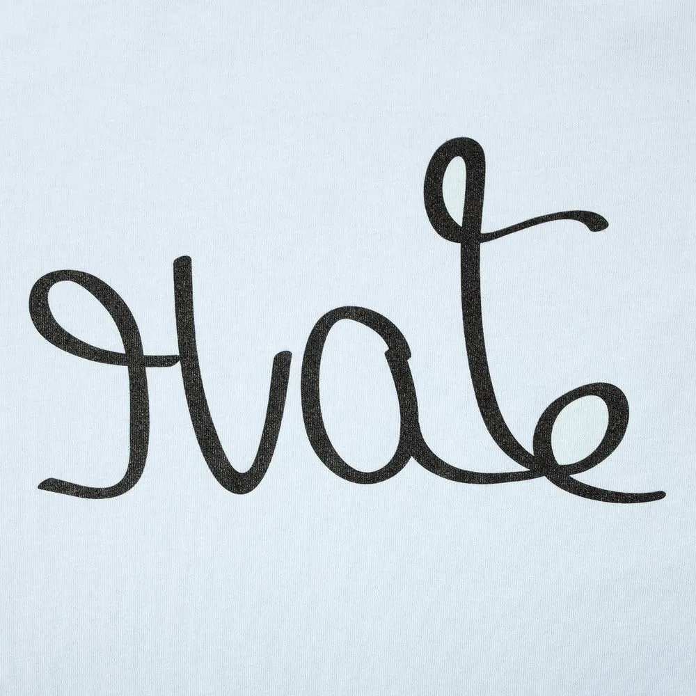 Футболка женская Hate-Love, голубая заказать онлайн с вашим дизайном на заказ в Москве и области