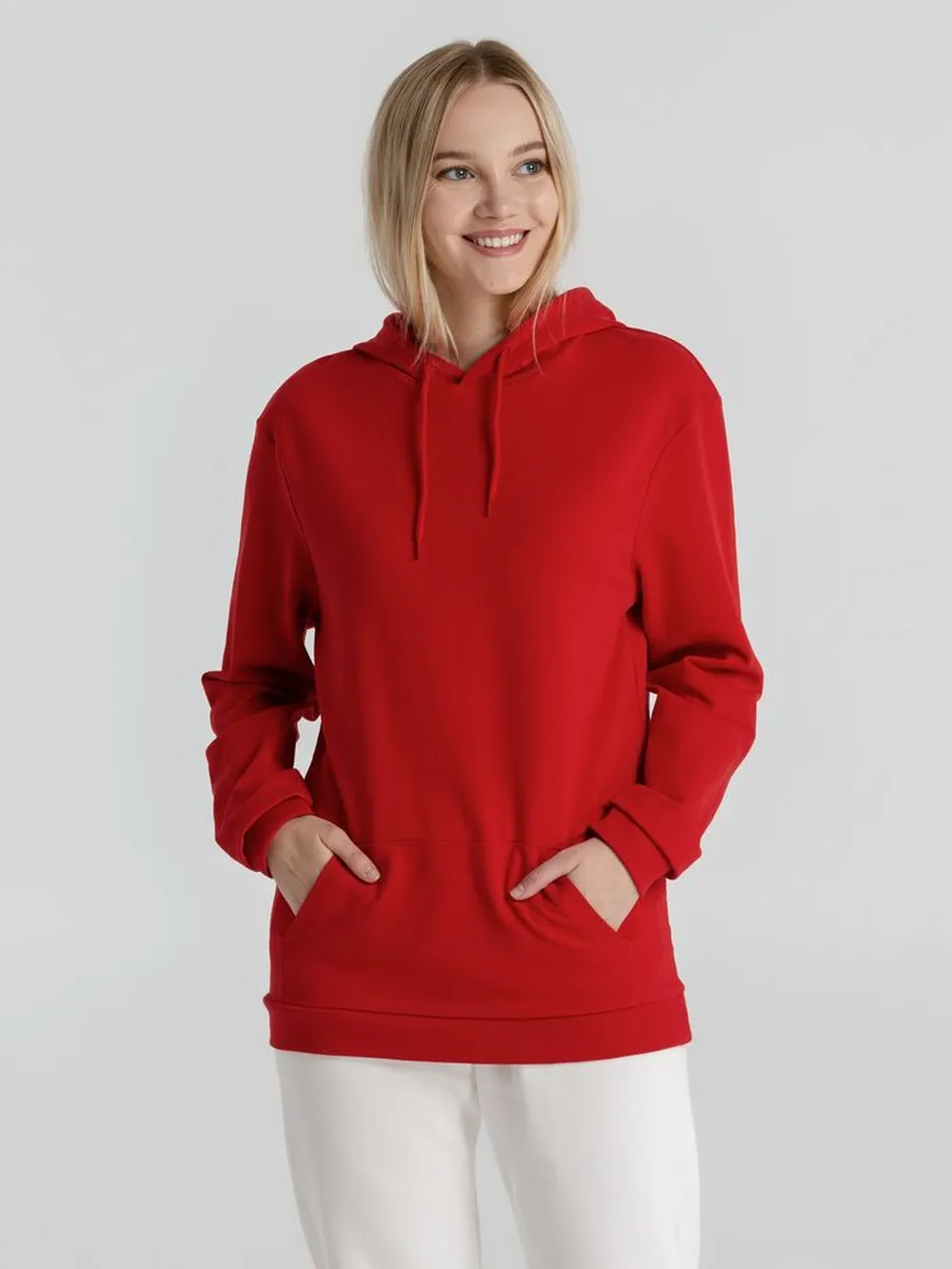 Толстовка с капюшоном унисекс Hoodie, красная, размер S заказать онлайн с вашим дизайном на заказ в Москве и области
